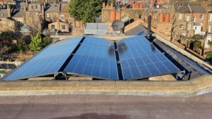 Solar panels on a residential roof